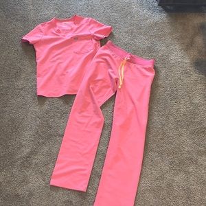 Figs pink scrub set. Small tall